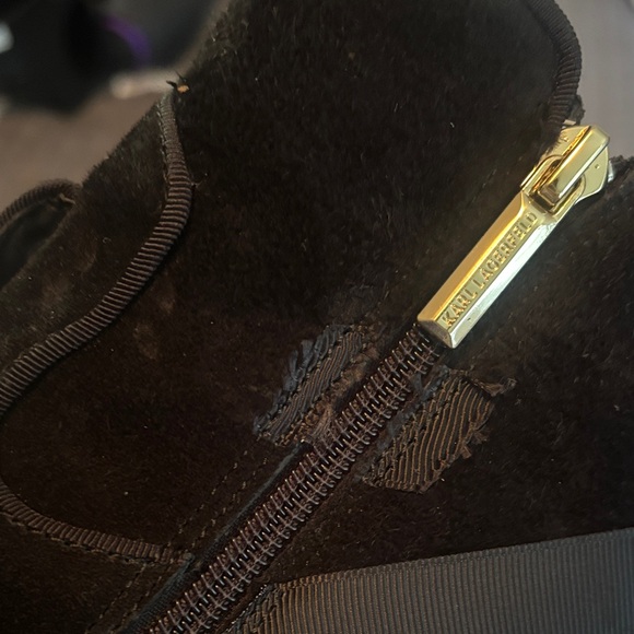 Karl Lagerfeld Black Suede Ankle Boots size 8 - Picture 15 of 16